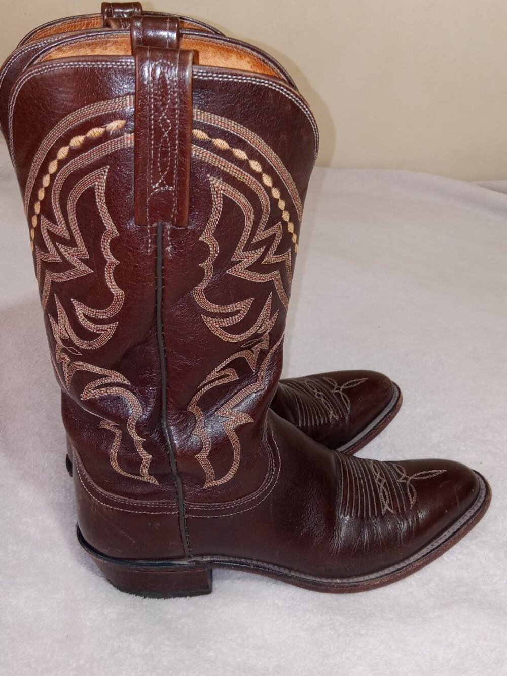 Lucchese 1883 Men's 8.5D N7012R4 Chocolate Brown Leather Western Cowboy Boots - Picture 5 of 16